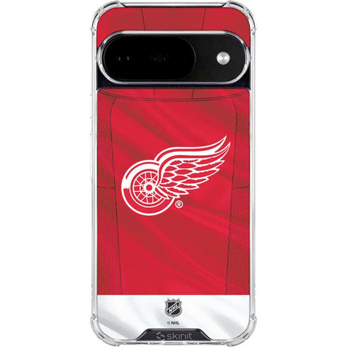 NHL Detroit Red Wings Home Jersey Google Pixel 10 Clear Case
